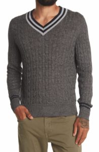 Cable Knit V-Neck Sweater