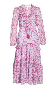 Yara Floral Long Sleeve Midi Dressp