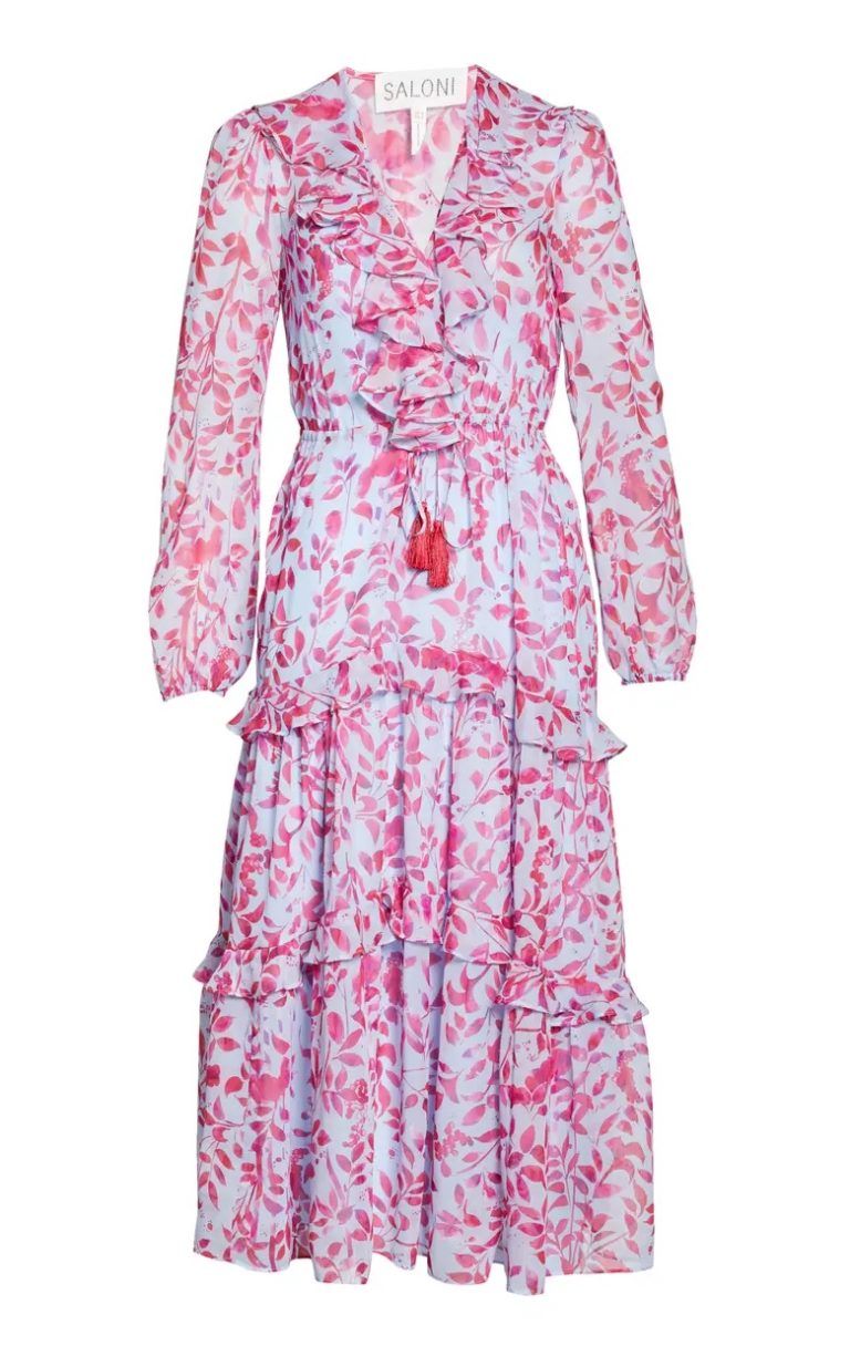 Image of Yara Floral Long Sleeve Midi Dress