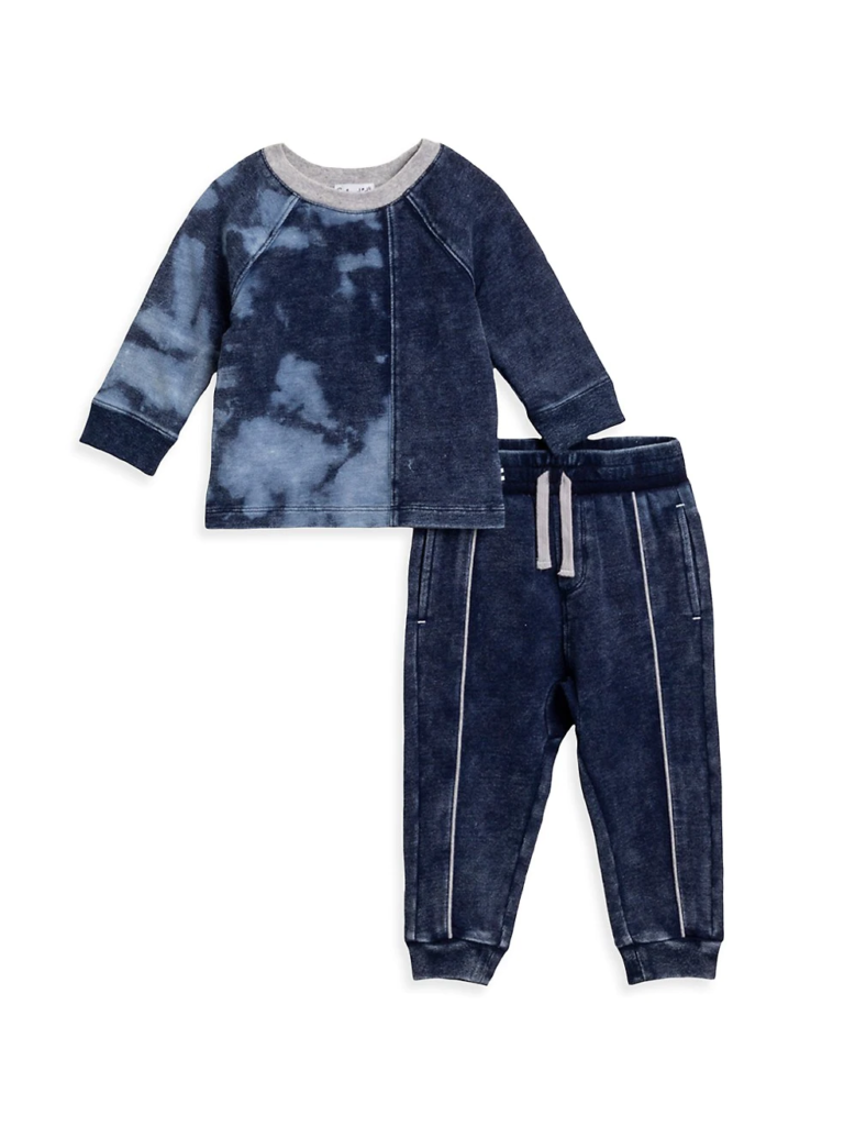 Image of Little Boy's 2-Piece Tonal Tie-Dye Sweatshirt & Jogger Pants Set