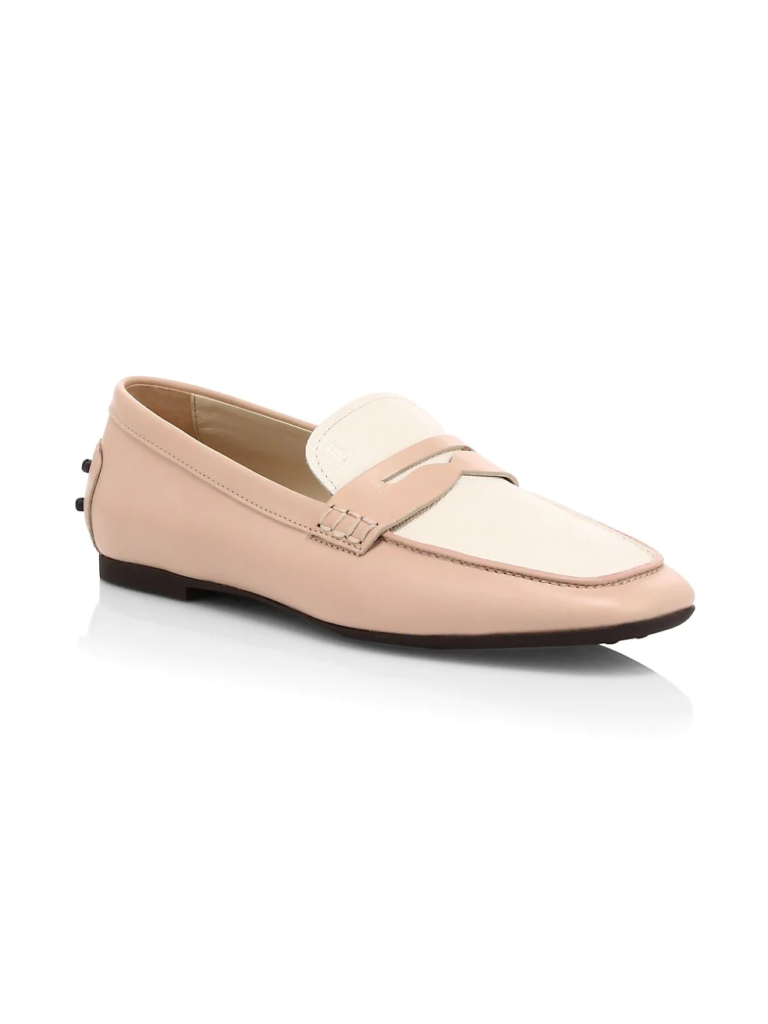 Image of Two-Tone Leather Driving Loafers