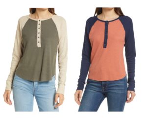 Raglan Sleeve Henley Top