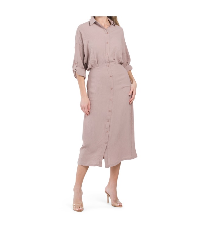 Image of Midi Button Front Dress