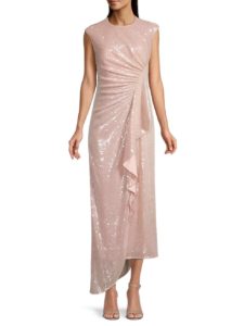 Evening Carla Shirred Sequin Dress