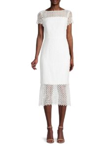 Chevron-Lace Sheath Dress