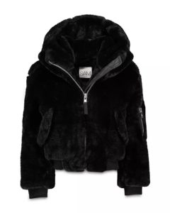 Girls' Hooded Faux Fur Bomber Jacket - Big Kidp
