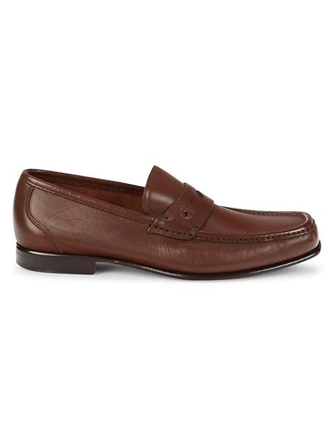 Image of Norton Leather Penny Loafers