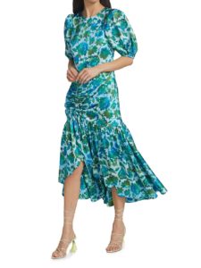 Trissa Floral Ruched Dress 40 Inches