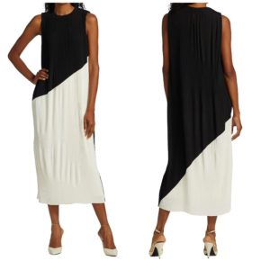 Hazel Pleated Crepe Midi Dress