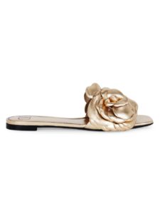 Up to 60% Off Atelier 03 Rose Edition Metallic Leather Slides