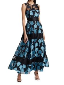 Rose Fil-Coupé Midi Dress