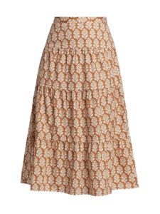Laine Tiered Cotton Skirt