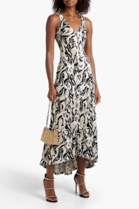 Metallic chenille-jacquard midi dress