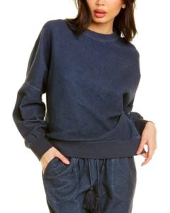 Something Navy Oversized Reversed French Terry Sweater