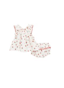 Strawberry Print Cotton Top & Bloomers Set 3m-18mp