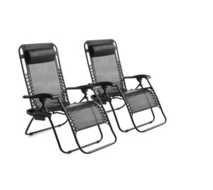 Zero Gravity Chair Lounger, 2 Pack - Blackp