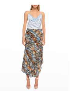 Sivan Long Animal-Print Skirt