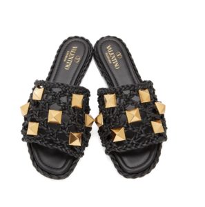 Black Braided Roman Stud Sandals size 35-36