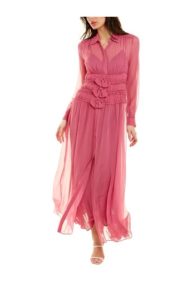 Bow Silk Maxi Dress xs