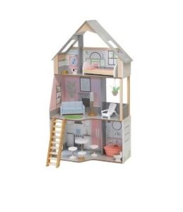 Kidkraft Alina Wooden Dollhouse with 15 Play Furniture Accessoriesp