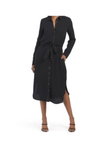 Tie Waist Shirt Dress