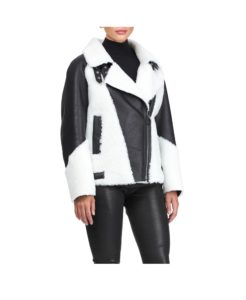 Shearling Lamb Zip Moto Jacket