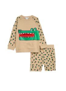Kids' Croco Graphic Sweatshirt & Sweat Shorts Set size 2-10