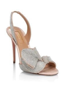 Cherry Crystal-Embellished Satin Slingback Sandals