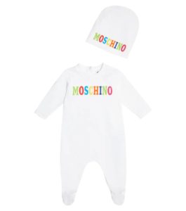 Baby jersey onesie and hat set