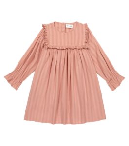 Paige striped ruffled cotton dress