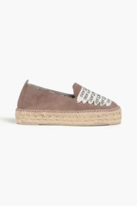Image of sale on Scamosciato grosgrain-trimmed suede espadrilles