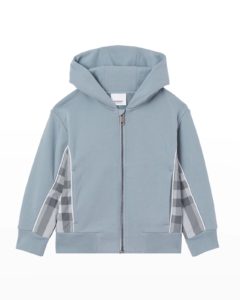 Boy's Graham Check-Insert Hoodie Jacket, Size 3-14p