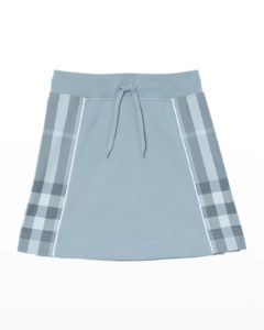 Girl's Milly Check-Insert Skirt, Size 3-14p