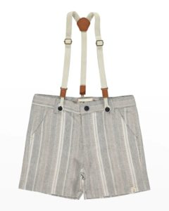 Boy's Captain Cotton Shorts w/ Removable Suspenders Size 3-7