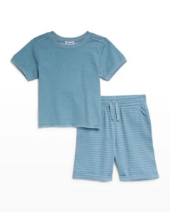 Boy's 2-Piece Striped Short Set, Size 2-7