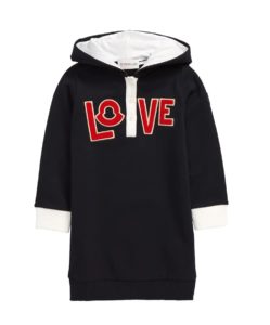 Love Appliqué Jersey Hoodie Dress 3m-2yp