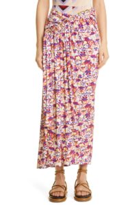 x Fondation Vasarely Ruched Sunny Pansy Chain Detail Jersey Skirt