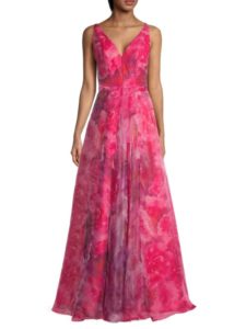 Floral Organza A-Line Gown