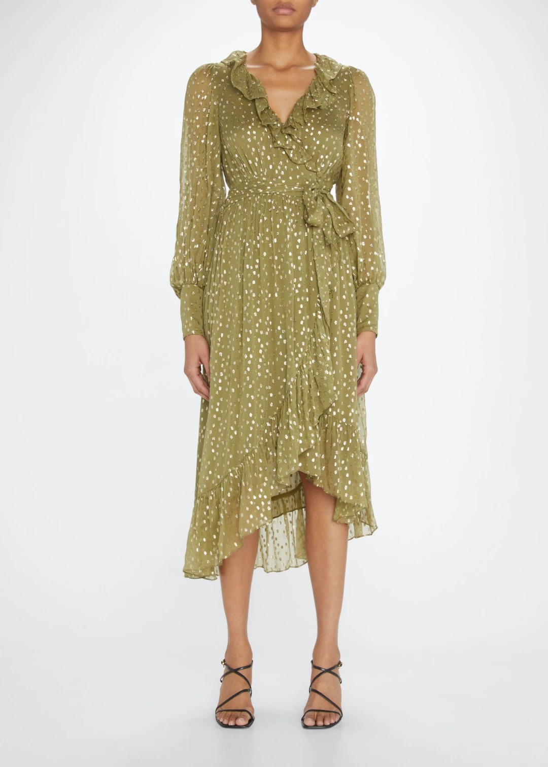 Sale on Zimmermann Metallic Wrap Midi Dress size 0-1