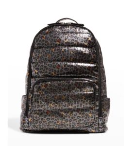 Kid's Leopard Quilted Puff Backpackp