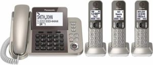 PANASONIC Corded/Cordless Phone System with Answering Machine and 3 Handsets