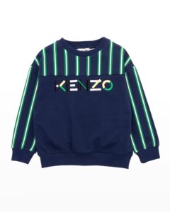 Boy's Embroidered Logo Striped Sweater size 2-3p