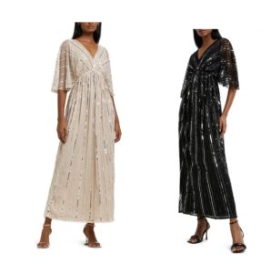 Evelyn Sequin Batwing Maxi Dress