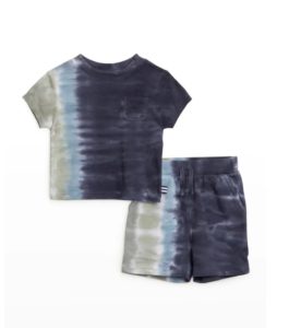 Dip-Dye Shirt w/ Drawstring Shorts, Size 2-5