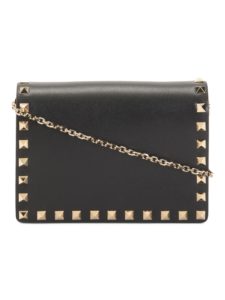 Calfskin Leather Studded Chain Pouchp