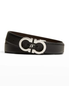 Men's Gancini Leather Belt, Cut-to-Sizep