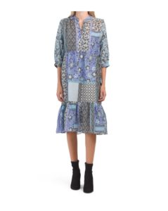 Marrakesh Patchwork Drawstring Dress