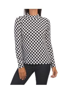 Long Sleeve Mock Neck Mesh Insert Top