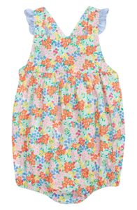 Floral Print Frill Cotton Romper