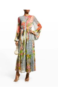 Josefina Printed V-Neck Button-Front Dress size s